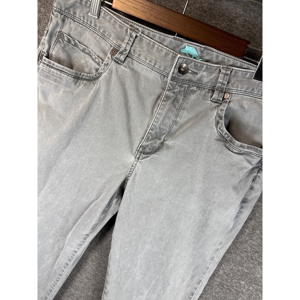 Tommy Bahama Boracay Gray 5 Pocket Pants Straight‎ Fit Mens Size 36 Travel Flaw